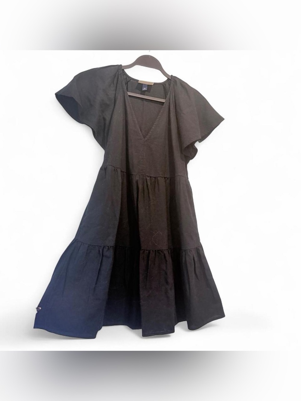 Universal Thread Black Tiered V-Neck Cotton Dress